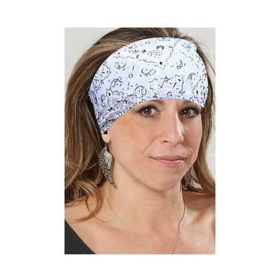 That's A Wrap Women's Foil Dazzle Paisley Bandana - White KB1628R