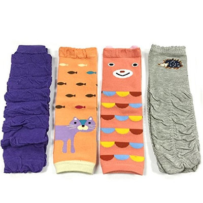 ALLYDREW 4 Pack Baby Leg Warmer Set & Toddler Leg Warmer Set for Boys & Girls