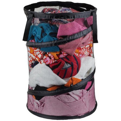 Greenco, Heavy Duty, Space Saver, Folding Pop-up Portable Mesh Laundry Hamper, High Capacity, Slim and Super Lightweight (Black)