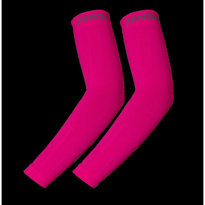 Zensah Compression Arm Sleeves Pair Neon Pink SM/Medium