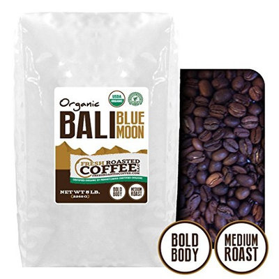 Bali Blue Moon Organic, Rain Forest Alliance, Whole Bean coffee, Fresh Roasted Coffee LLC.