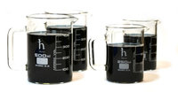 Eisco Beaker Mugs, Borosilicate, (2) 500mL Capacity and (2) 250mL Capacity