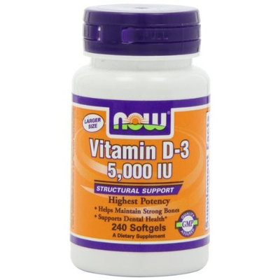NOW Foods Vitamin D3 5000 Iu, 240-softgels (Pack of 2)