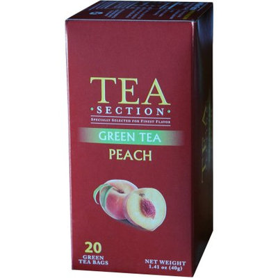 Tea Section Peach Green Tea 20 Bags - Case of 6