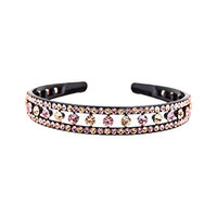 Prettyou Austrian Crystal colorful rhinestones triple-row hair hoop Luxury hair styling accessories for women and girls