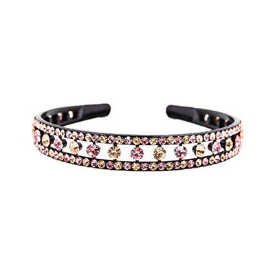 Prettyou Austrian Crystal colorful rhinestones triple-row hair hoop Luxury hair styling accessories for women and girls