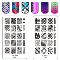Ejiubas Stamping Plates Nail Art Plates The Abstract Lines Nail Art Stamping Manicure Tools Double-sided 1 Count 2 Sides