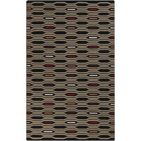 2.5' x 8' Honeycomb Bliss Tan and Burgundy Hand Woven Wool Area Throw Rug