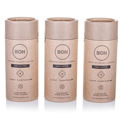 BON Certified Organic Tampons, Light, 48 Count