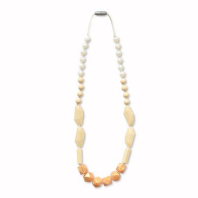 Itzy Ritzy® Teething Happens™ Chewable Mom Jewelry Silicone Necklace in Cream
