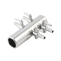 Aquaculture Dual Row Air Flow Control 4 Way Aquarium Lever Valve