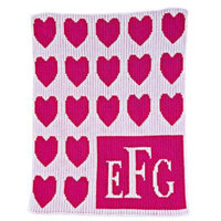 Lots of Hearts Stroller Blanket in Fuchsia