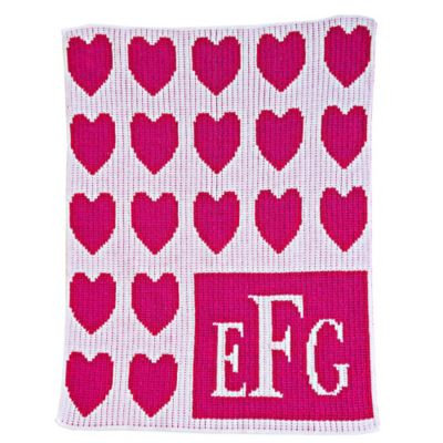 Lots of Hearts Stroller Blanket in Fuchsia