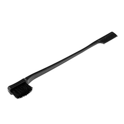 Dolity 7'' Beauty Double Sided Edge Control Hair Brush Comb Hair Styling Hairbrush - Black