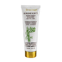 Smooth Crepey skin with Sublime Scrub, Natural Fruits Exfoliator with Vitamin C, Apricots, enzymes, bamboo extract and green tea. Helps eliminate dead skin