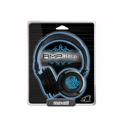 Maxell Headphone - Stereo - Blue - Mini-phone - Wired - 10 Hz 23 kHz - Over-the-head - Binaural - Ear-cup
