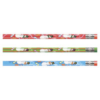 Moon Products Decorated Wood Pencil, Snowman, HB #2, Assorted, Dozen
