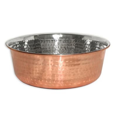 Neater Feeder® 32 oz. Copper-Plated Hammered Stainless Steel Medium Pet Bowl