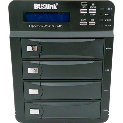 Ingram Micro Buslink CipherShield CSE-20TB4-SU3 DAS Array - 4 x HDD Supported - 4 x HDD Installed - 20TB Installed HDD Capacity - 4 x Total Bays - eSATA, USB 3.0 - 0, 3, 5, 10, LARGE RAID Levels