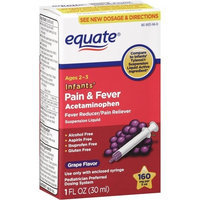Equate - Infants' Pain & Fever Acetaminophen 160 mg, Suspension Liquid, Grape Flavor 1 oz