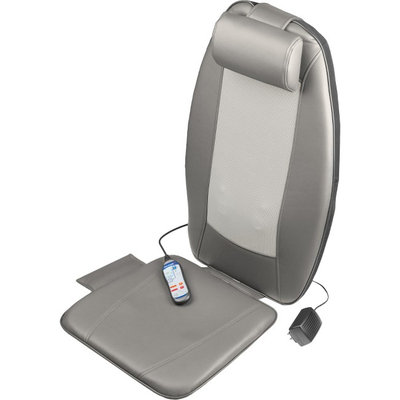 Wagan Heated Shiatsu Massage Cushion - Lower Back, Upper Back, Leg Vibration/Shiatsu Massager - Gray