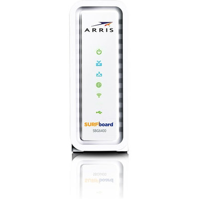 ARRIS SURFboard SBG6400 IEEE 802.11n Cable Modem/Wireless Router - 2.40 GHz ISM Band - 343 Mbit/s Wireless Speed - 2 x Network Port - USB - Gigabit Ethernet - Desktop