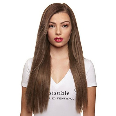 IRRESISTIBLE ME 1 piece Clip in Hair Extensions Ash Blonde (Color #10) - 100% Human Remy (Remi) Hair clip ins – Straight 1 Weft Set Clips - Signature Quad Weft - 22 Inches 80 grams (quad-10-22-80)