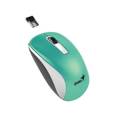 Genius NX-7010 Mouse - BlueEye - Wireless - Radio Frequency - Turquoise - Retail - USB - 1600 dpi - Scroll Wheel - 3 Button(s) - Symmetrical