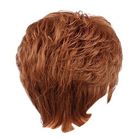 Homyl Short Flaxen Wig - Human Hair Natural Look Wig Fluffy Layered Bangs Hairstyle - Women Party Cosplay Heat Safe 28cm