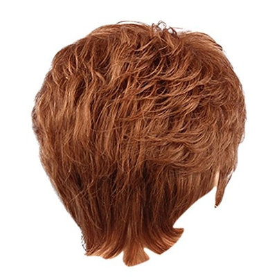 Homyl Short Flaxen Wig - Human Hair Natural Look Wig Fluffy Layered Bangs Hairstyle - Women Party Cosplay Heat Safe 28cm