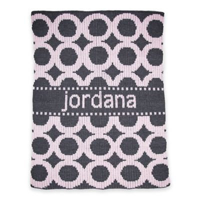 Butterscotch Blankees Circles Stroller Blanket in Pale Pink/Charcoal