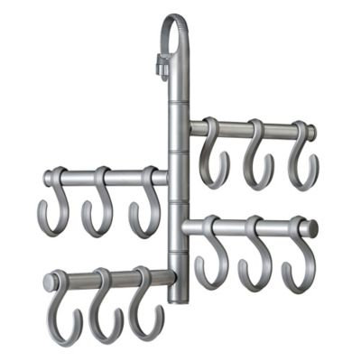 Lynk Hanging Pivoting Scarf Holder - Jewelry, Belt, Accessory Hanger - Hook Rack Closet Organizer
