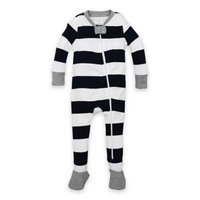 Burt's Bees Baby® Size 24M Rugby Stripe Organic Cotton Footed Pajama in Navy