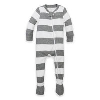 Burt's Bees Baby® Size 18M Rugby Stripe Organic Cotton Footed Pajama in Grey