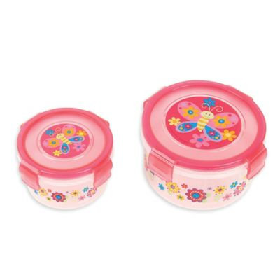 Stephen Joseph® Butterfly Nesting Snack Containers in Pink (Set of 2)