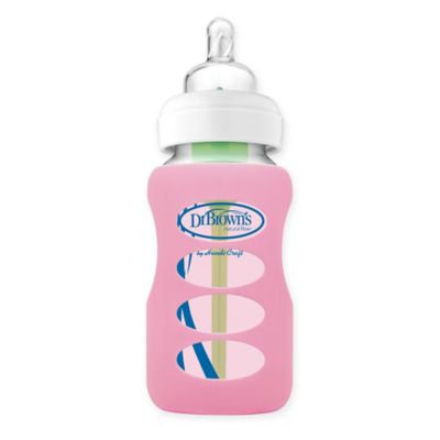 Dr. Brown's® 9 oz. Wide Neck Glass Bottle Silicone Sleeve in Light Pink