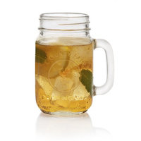 Libbey County Fair Drinking Jar with Handle, 16.5-Ounce, Clear, Set of 12
