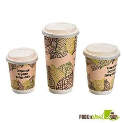 Packnwood 210LGDW8 PLA Lids Double Wall Cups - 8 oz