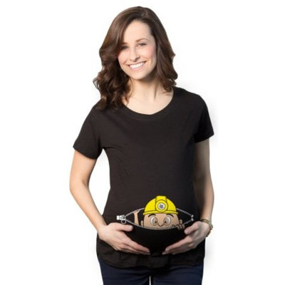 Crazy Dog TShirts - Maternity Peeking Miner Construction Baby Funny Pregnancy Gift T shirt