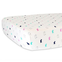 Hello Spud Organic Cotton Jersey Scottie Polka Dot Fitted Crib Sheet in Pink