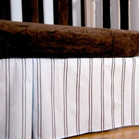 Go Mama Go Designs® Striped Crib Skirt in Blue/Chocolate