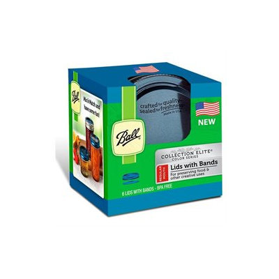 Ball Collection Elite Blue Regular Mouth Color Lids and Bands 6/pk(1440030012)