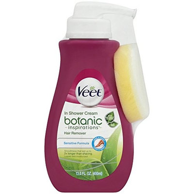 Veet In Shower Hair Removal Cream, Botanic Inspirations, Legs & Body, 400 ml (Pack of 5)