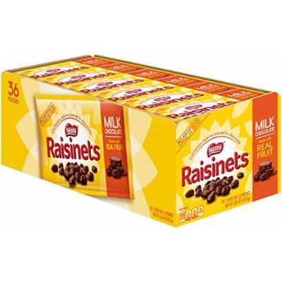 Nestle Raisinets Milk Chocolate, 1.58-Ounce Packages (Pack of 36)