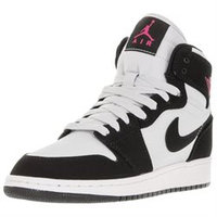 Nike Girls' Grade School Air Jordan Retro 1 High (3.5y-9.5y) Basketball Shoes, Girl's, Black/Grey