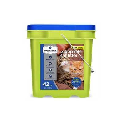 Member's Mark 4-in-1 Formula Scoopable Cat Litter, 42 lb.