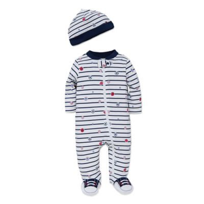 Little Me 2-Pc. Sports Star Hat & Footed Coverall Set, Baby Boys (0-24 months)