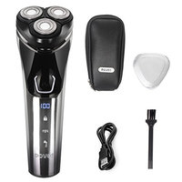 POVOS Electric Men's Shaver Rotary Razor with USB Charging, 3D Floating Cutter, Wet and Dry Use, Head Washable, Battery Indicator, Travel Lock, Convenient...