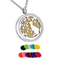 12 Pads Round Cat Garden Aromatherapy Perfume Essential Oil Diffuser Pendant Necklace