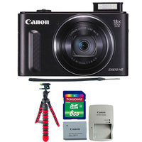Canon PowerShot SX610 HS 20.2MP 18x Optical Zoom Wifi Digital Camera with Tripod & 8GB Memory Card Black